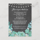 Succulte accommodatiemunt bruiloft krijt informatiekaartje (Voorkant)