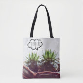 Succulte Aeonium Dream Big Phrase Tote Bag (Voorkant)