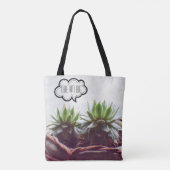 Succulte Aeonium Dream Big Phrase Tote Bag (Achterkant)