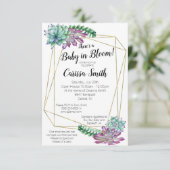 Succulte Baby op uitnodiging van het baby shower B (Staand voorkant)