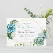 Succulte Baby shower Uitnodiging (Staand voorkant)