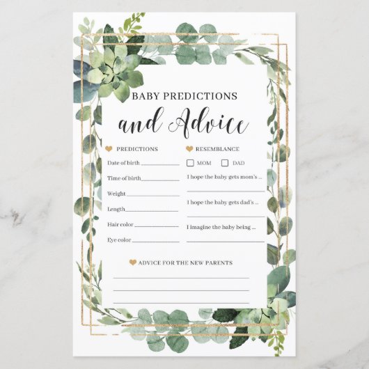 Succulte Baby voorspellingen en baby (Voorkant)