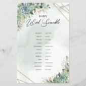 Succulte eucalyptus gold Baby Word Scramble (Achterkant)