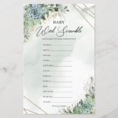 Succulte eucalyptus gold Baby Word Scramble (Voorkant)