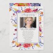 Succulte foto in het houden van geheugen Funeral P Aankondiging (Voorkant / Achterkant)