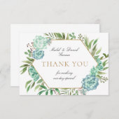 Succulte Geometrische Lijst Weddenschap Hartelijk  Bedankkaart (Voorkant / Achterkant)