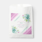 Succulte groene roze waterverf aangepaste bruiloft bedankzakje (Voorkant)