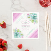 Succulte groene roze waterverf aangepaste bruiloft servet (Insitu)