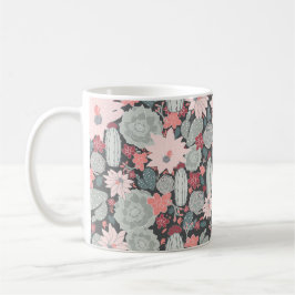 Succulte Planten en cactus in roze Mint Patroon Koffiemok