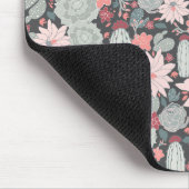 Succulte Planten en cactus in roze Mint Patroon Muismat (Hoek)