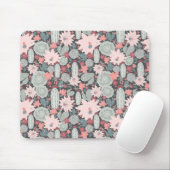 Succulte Planten en cactus in roze Mint Patroon Muismat (Met muis)