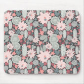 Succulte Planten en cactus in roze Mint Patroon Muismat (Voorkant)