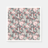 Succulte Planten en cactus in roze Mint Patroon Servet (Voorkant)