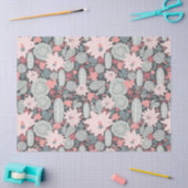 Succulte Planten en cactus patroon in roze groen Tissuepapier (Craft)