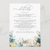 Succulte Pumpkins Gold Leaves Wedding Details En Informatiekaartje (Voorkant)