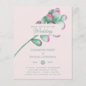 Succulte Roze Blush Mint Green Budget Wedding (Voorkant)