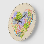 Succulte wandklok met hart (Hoek)