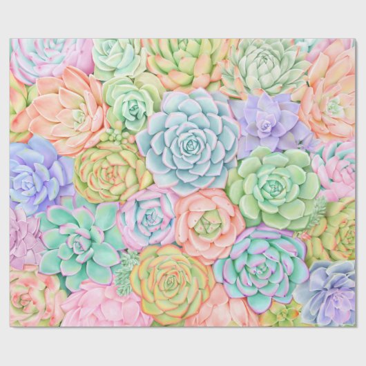 Succulte Waterverf kleurrijke pasta blij Cadeaupapier (Vlak)
