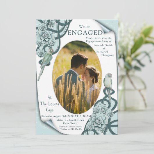 Succulturen in kleuren van muntblauw tot kaart (Staand voorkant)