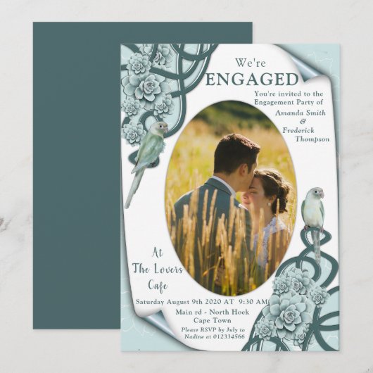 Succulturen in kleuren van muntblauw tot kaart (Voorkant / Achterkant)