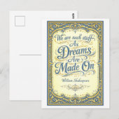 "Such Stuff as Dreams Are Made On" Shakespeare Briefkaart (Voorkant / Achterkant)