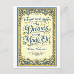 "Such Stuff as Dreams Are Made On" Shakespeare Briefkaart