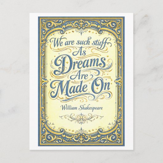 "Such Stuff as Dreams Are Made On" Shakespeare Briefkaart (Voorkant)