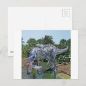 Suchomimus Dinosaur die een haai in een moeras eet Briefkaart (Voorkant / Achterkant)