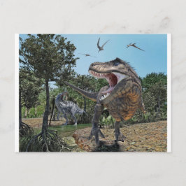 Suchomimus en Tyrannosaurus Meet Briefkaart