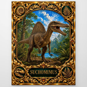 Suchomimus, met juwelen versierde erfstuk kunst briefkaart