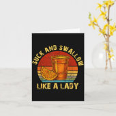 Suck And Swallow Like A Lady Raunchy Tequila Funny Kaart (Gele Bloem)