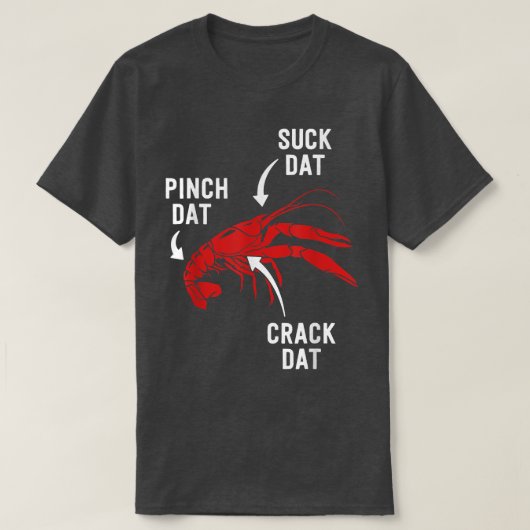 Suck HeadTails Funny Crawfish Boil Seafood T-shirt (Design voorkant)
