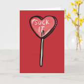 Suck het Anti Valentine Heart Sucker Kaart (Gele Bloem)