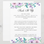 Suck het op. Baby shower spel. Paarse bloem (Voorkant / Achterkant)