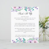 Suck het op. Baby shower spel. Paarse bloem (Staand voorkant)