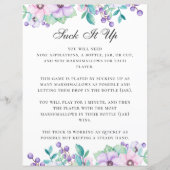 Suck het op. Baby shower spel. Paarse bloem (Voorkant)