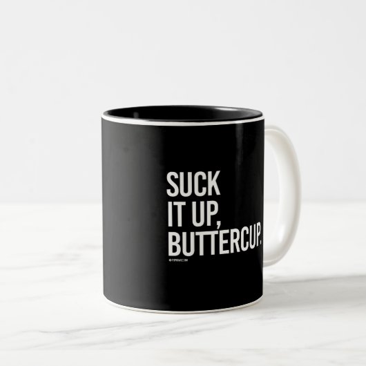 Suck het op, Buttercup -   Girl Fitness -.png Tweekleurige Koffiemok (Voorkant rechts)