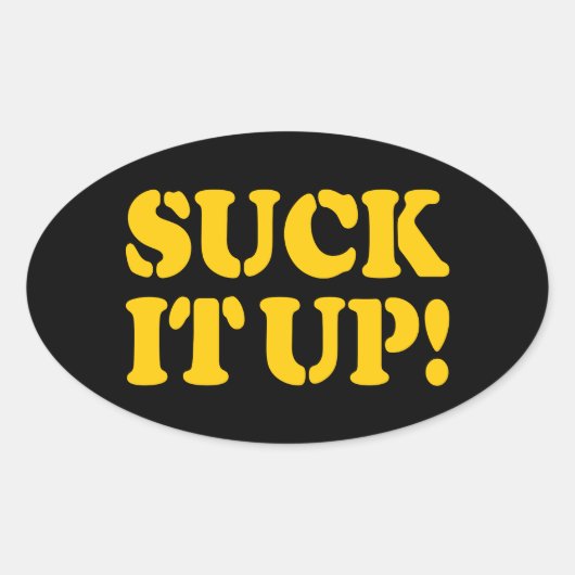 SUCK HET! OVALE STICKER (Voorkant)