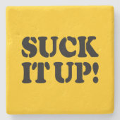 SUCK HET! STENEN ONDERZETTER (Voorkant)