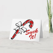 Suck it Candy Cane Feestdagen Kaart (Voorkant)