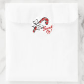 Suck it Candy Cane Ronde Sticker (Tas)