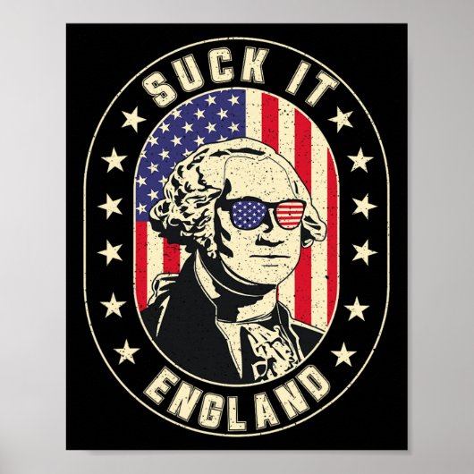 Suck It Engeland George Washington 1776 VS Amerika Poster (Voorkant)