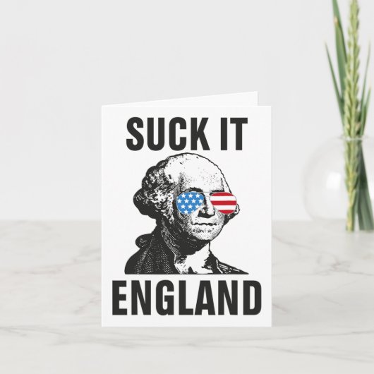 Suck-it Engeland Grappig 4 juli George Washingto Kaart (Voorkant)