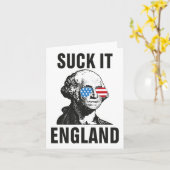 Suck-it Engeland Grappig 4 juli George Washingto Kaart (Gele Bloem)
