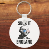 Suck-it Engeland Grappig 4 juli George Washingto Sleutelhanger (Voorkant)