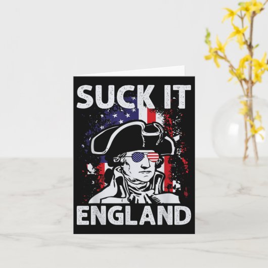 Suck It Engeland Grappig 4 juli Herdenkingsdag  Kaart (Gele Bloem)