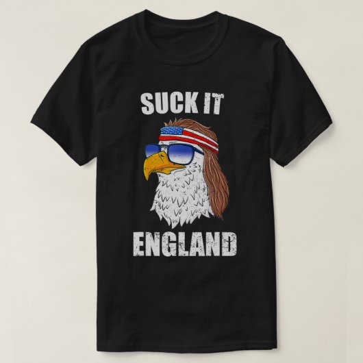 Suck it England Eagle Mullet 4 juli voor mannen T-shirt (Design voorkant)
