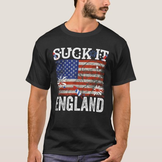 Suck It England Funny 4th of Juli George Washingto T-shirt (Voorkant)