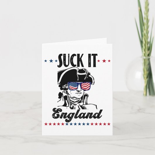 Suck It England Grappig 4 juli - George Washing Kaart (Voorkant)