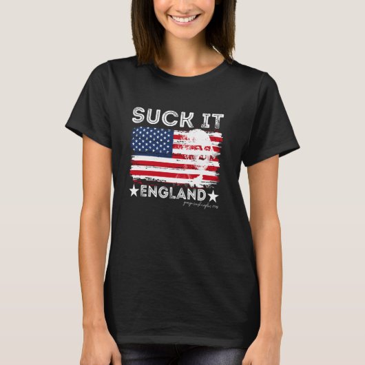 Suck It England Grappig 4 juli George Washington T-shirt (Voorkant)